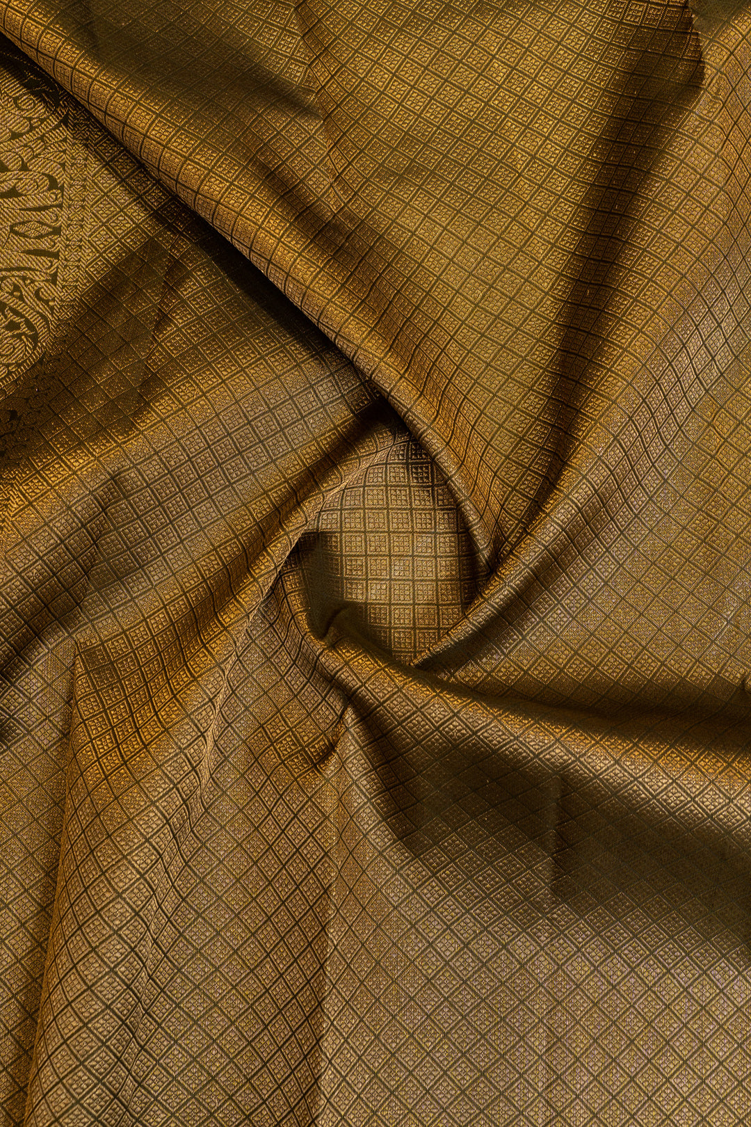 Juniper green traditional pure Kanchipuram silk saree