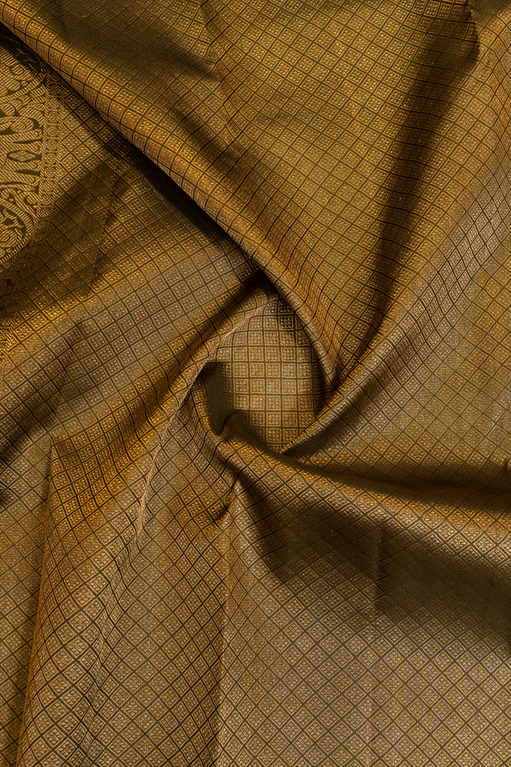 Juniper green traditional pure Kanchipuram silk saree