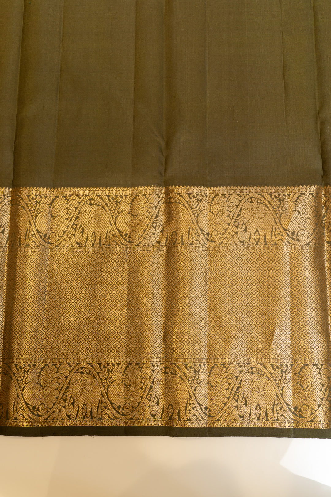 Juniper green traditional pure Kanchipuram silk saree