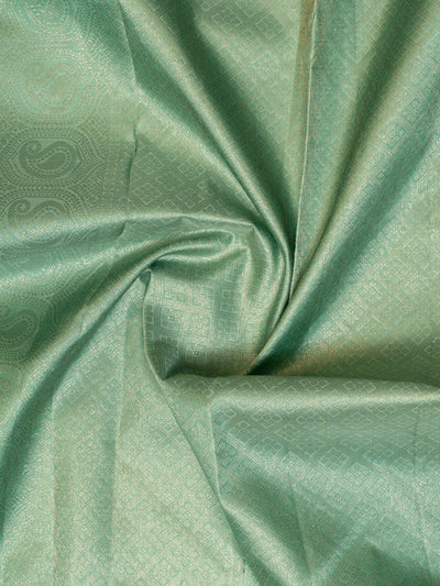 Cyan green pastel pure Kanchipuram silk saree