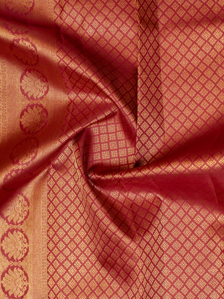 Pink shot colour traditional pure Kanchipuram silk saree