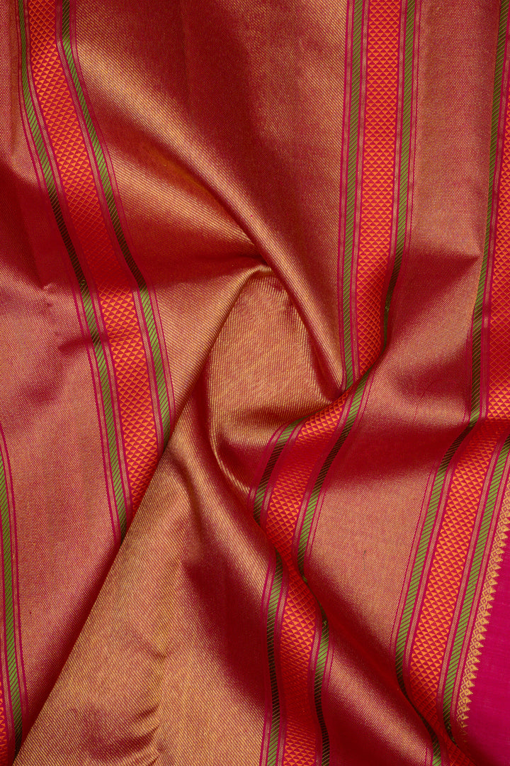 Mint green traditional pure kanchipuram silk saree