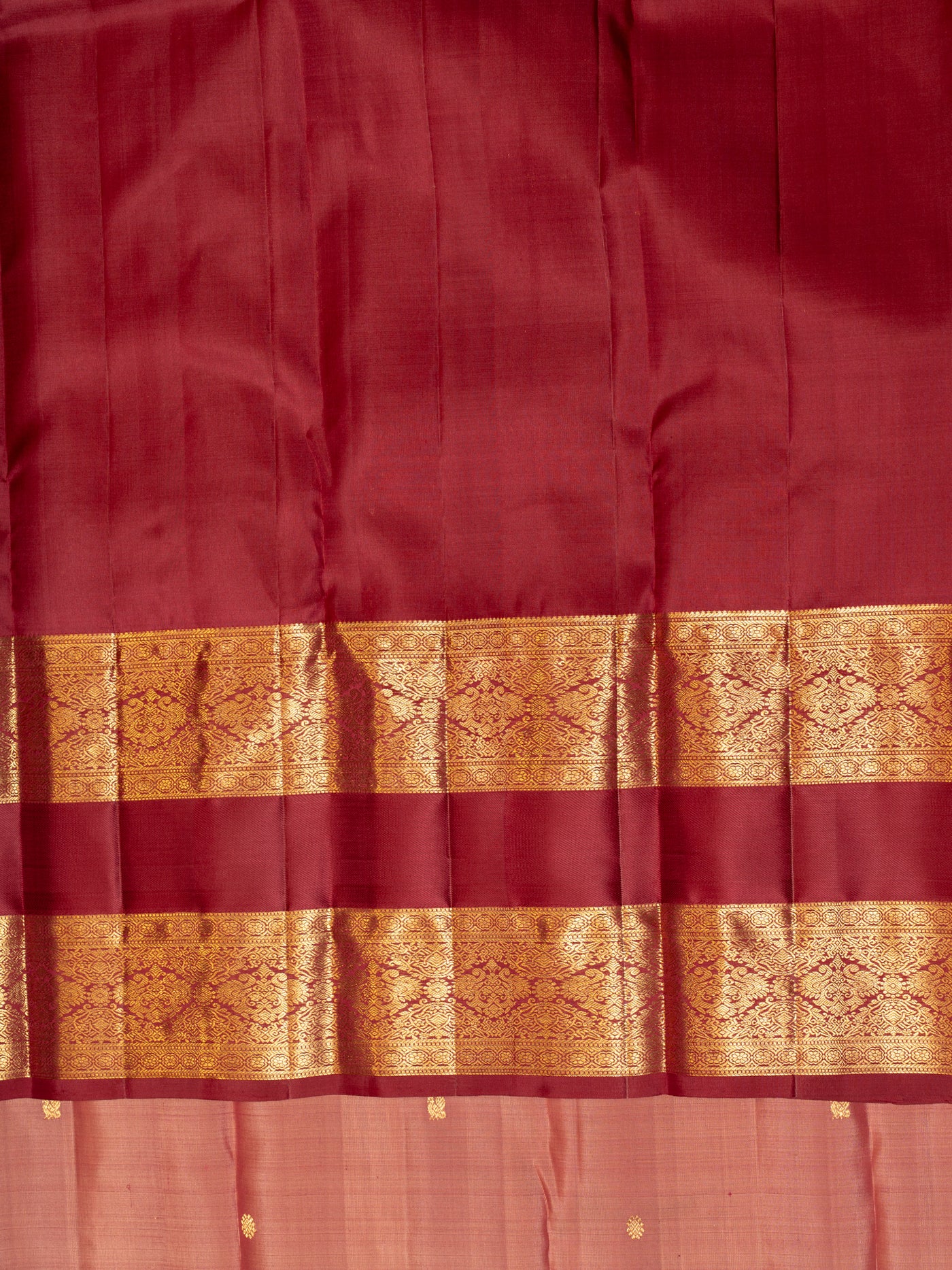 Pink shot colour traditional pure Kanchipuram silk saree