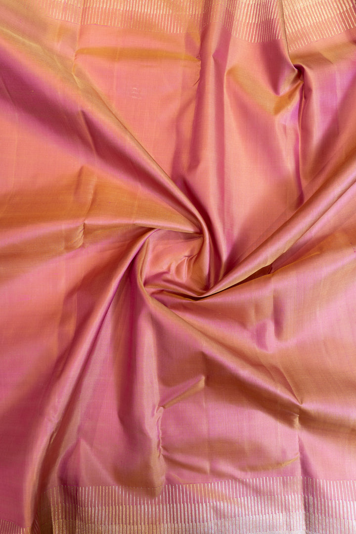 Onion pink shot colour pure Kanchipuram silk saree