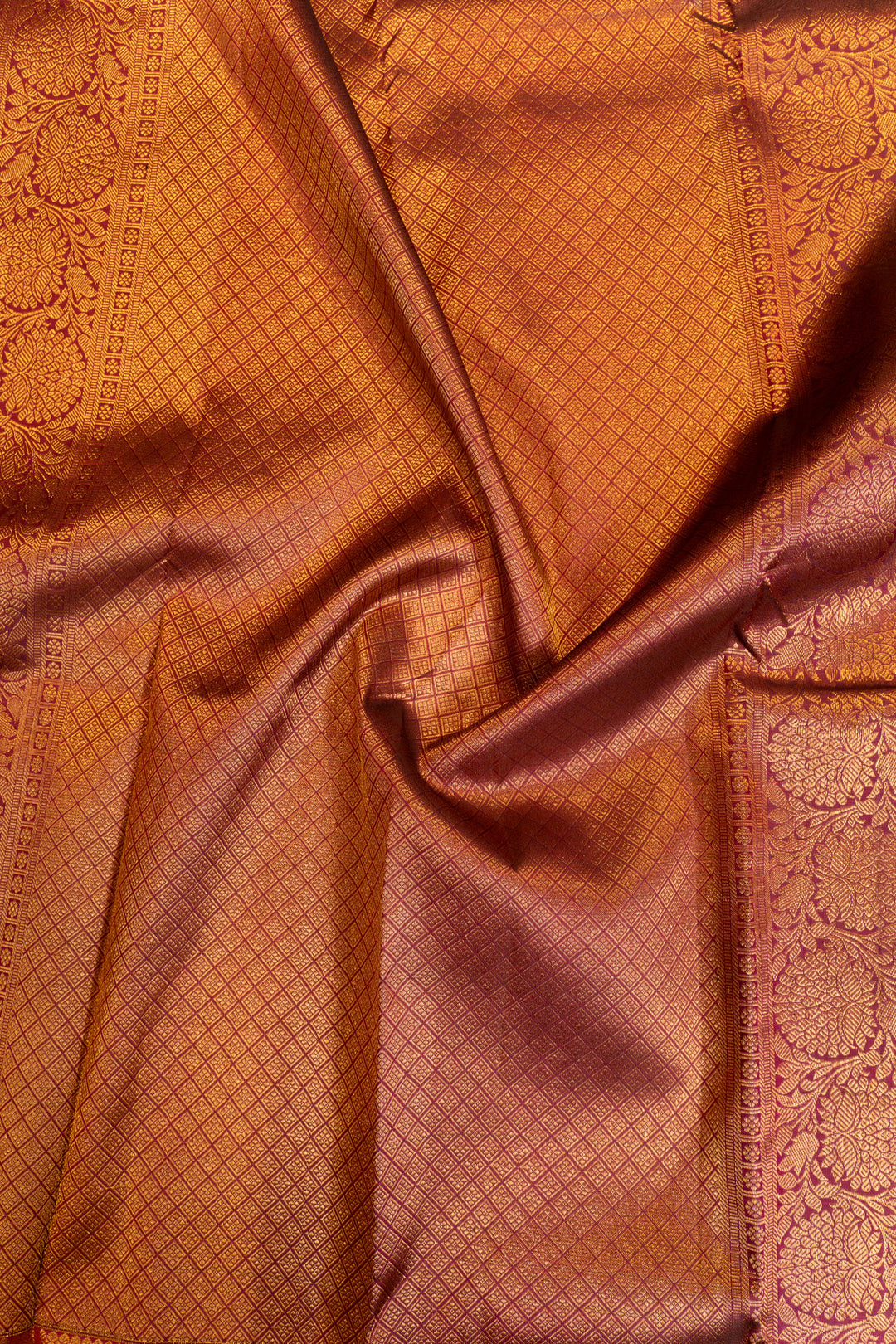 Maroon lakshadeepam traditional pure Kanchipuram silk saree