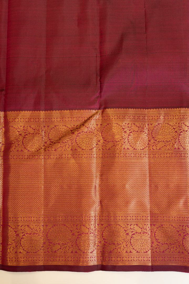 Maroon lakshadeepam traditional pure Kanchipuram silk saree