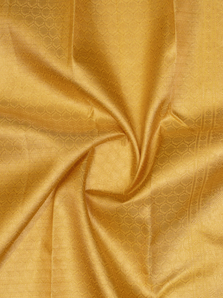 Pastel Yellow Zari Checks Buttis Pure Traditional Kanchipuram Silk Saree