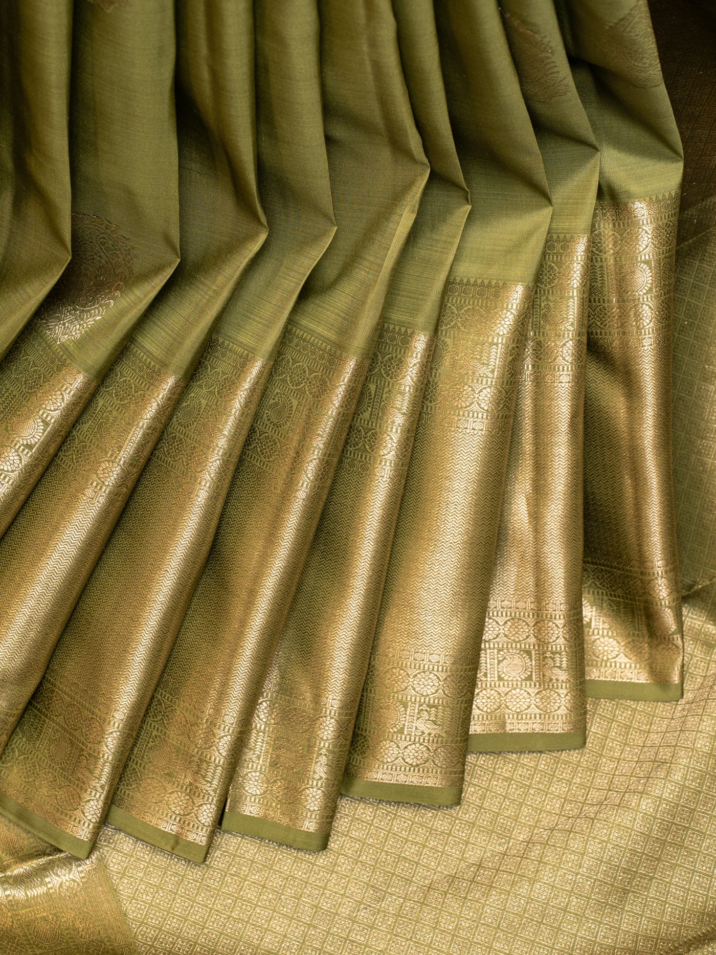 Sheen green pure Kanchipuram silk saree