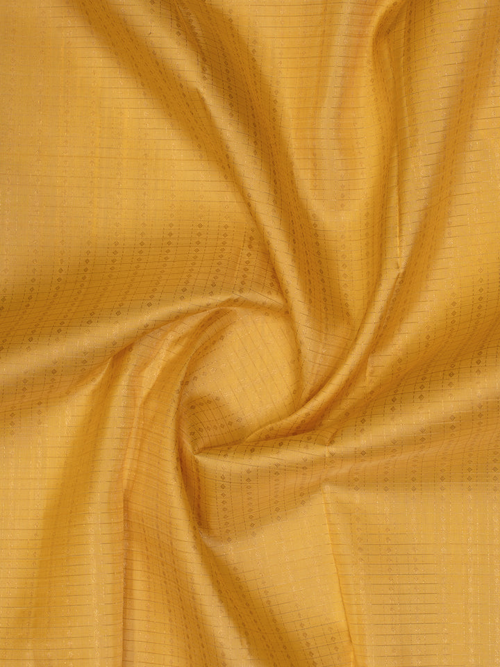 Pastel Yellow Zari Checks Buttis Pure Traditional Kanchipuram Silk Saree