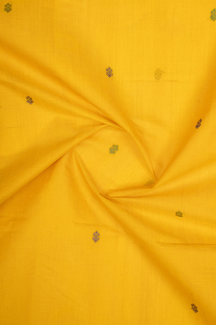 Yellow Traditional Pure Cotton Saree