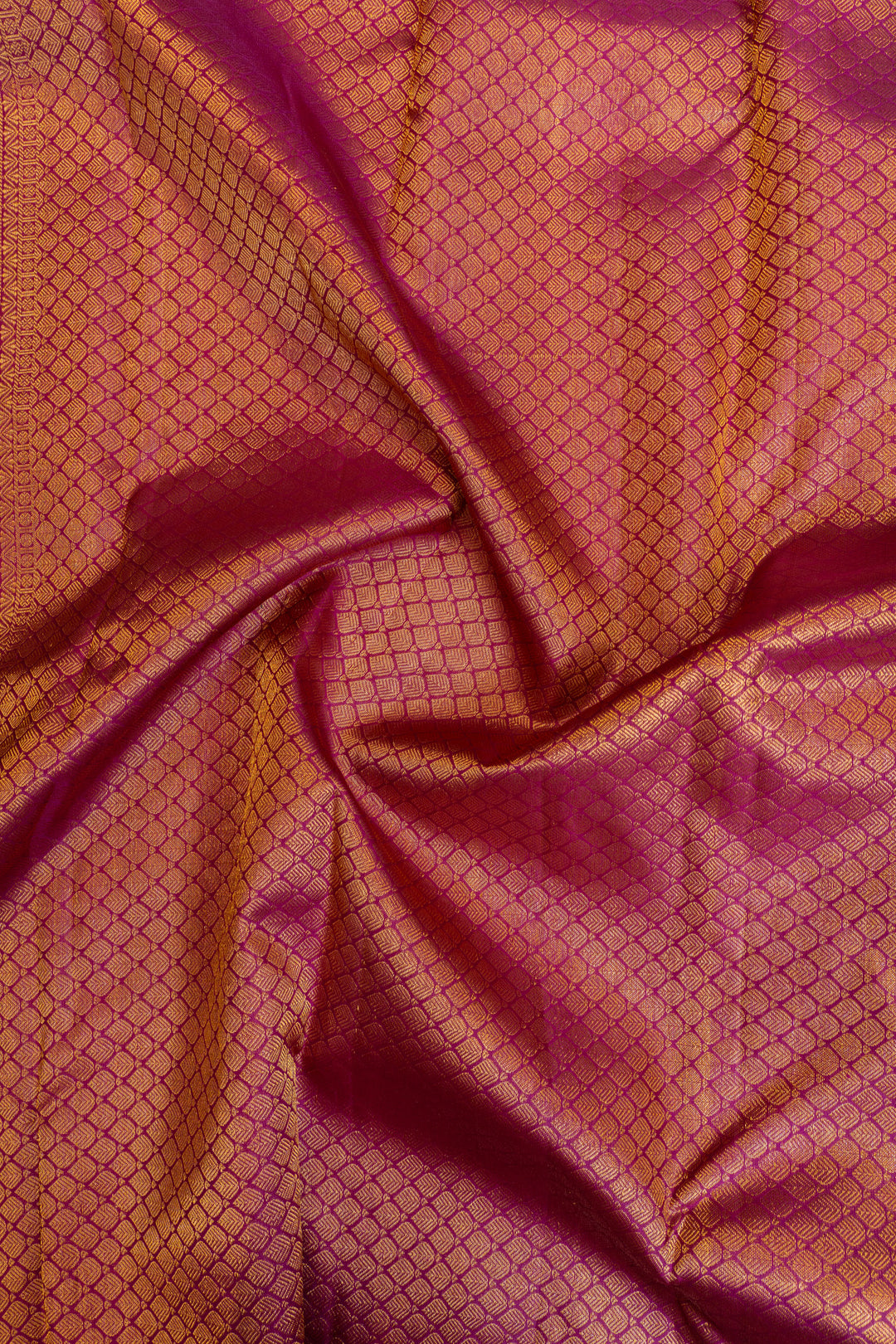 Black borderless zari panel pure Kanchipuram silk saree