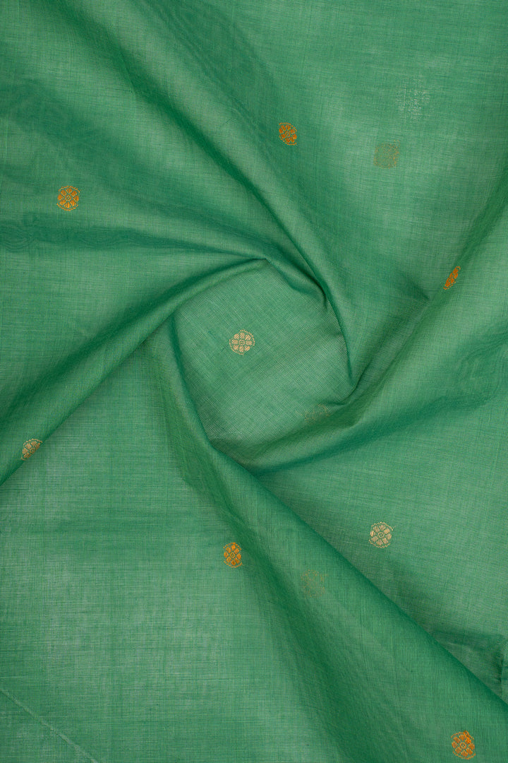 Jade Green Traditional Pure Cotton Saree