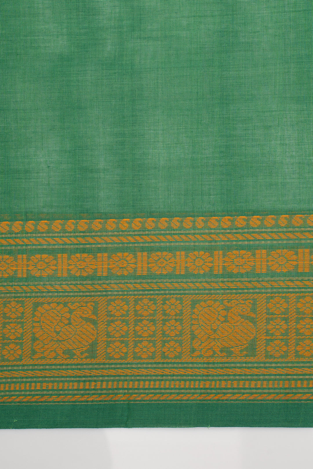 Jade Green Traditional Pure Cotton Saree