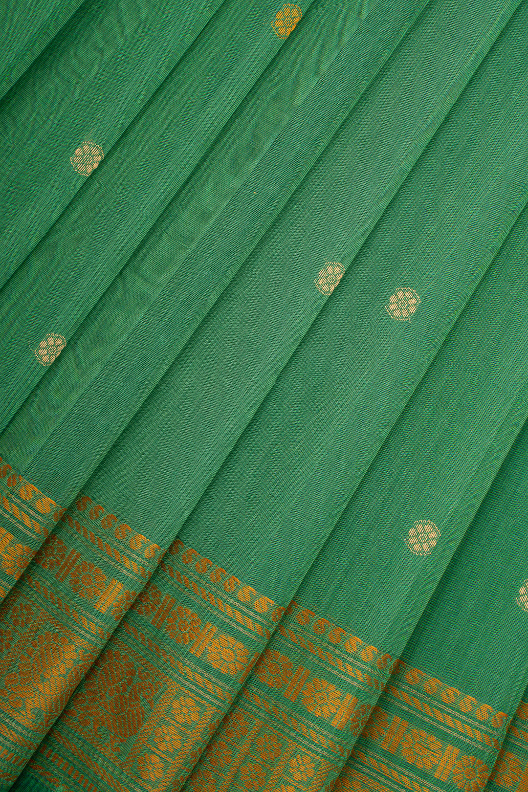Jade Green Traditional Pure Cotton Saree
