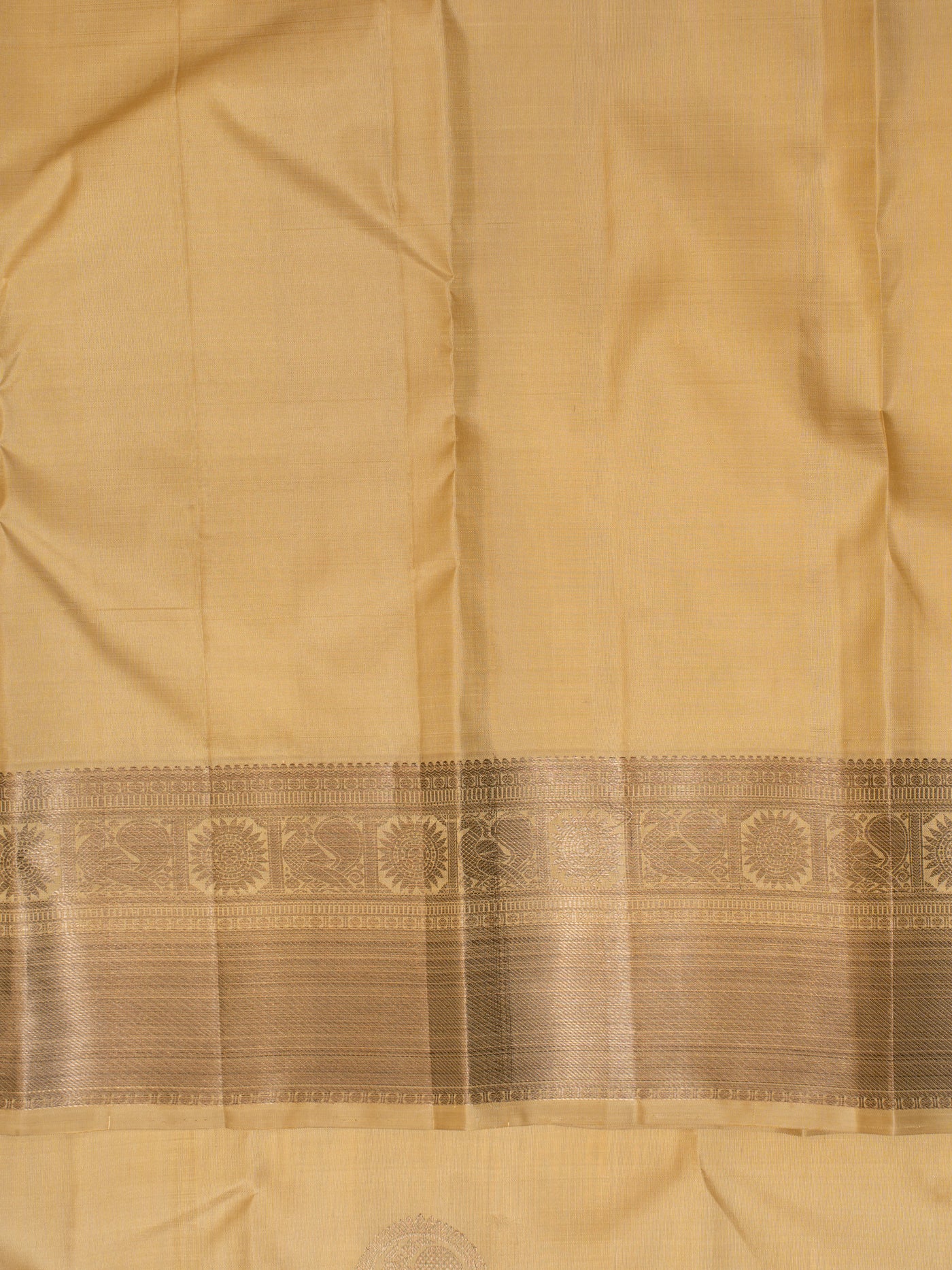 Off white traditional pure Kanchipuram silk saree