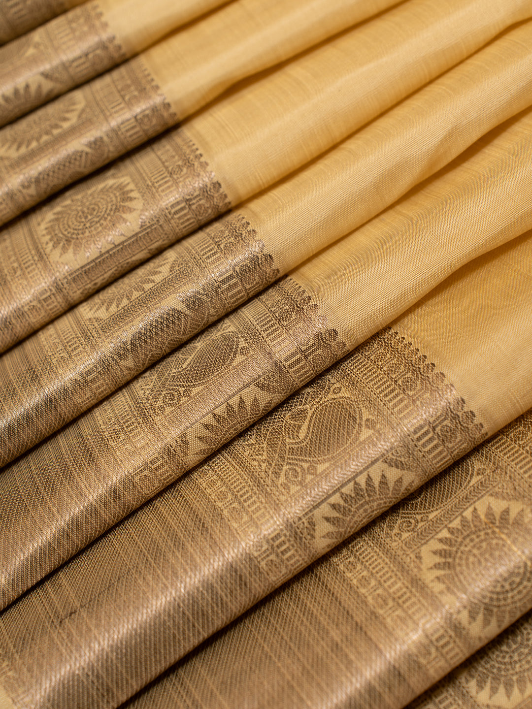 Off white traditional pure Kanchipuram silk saree