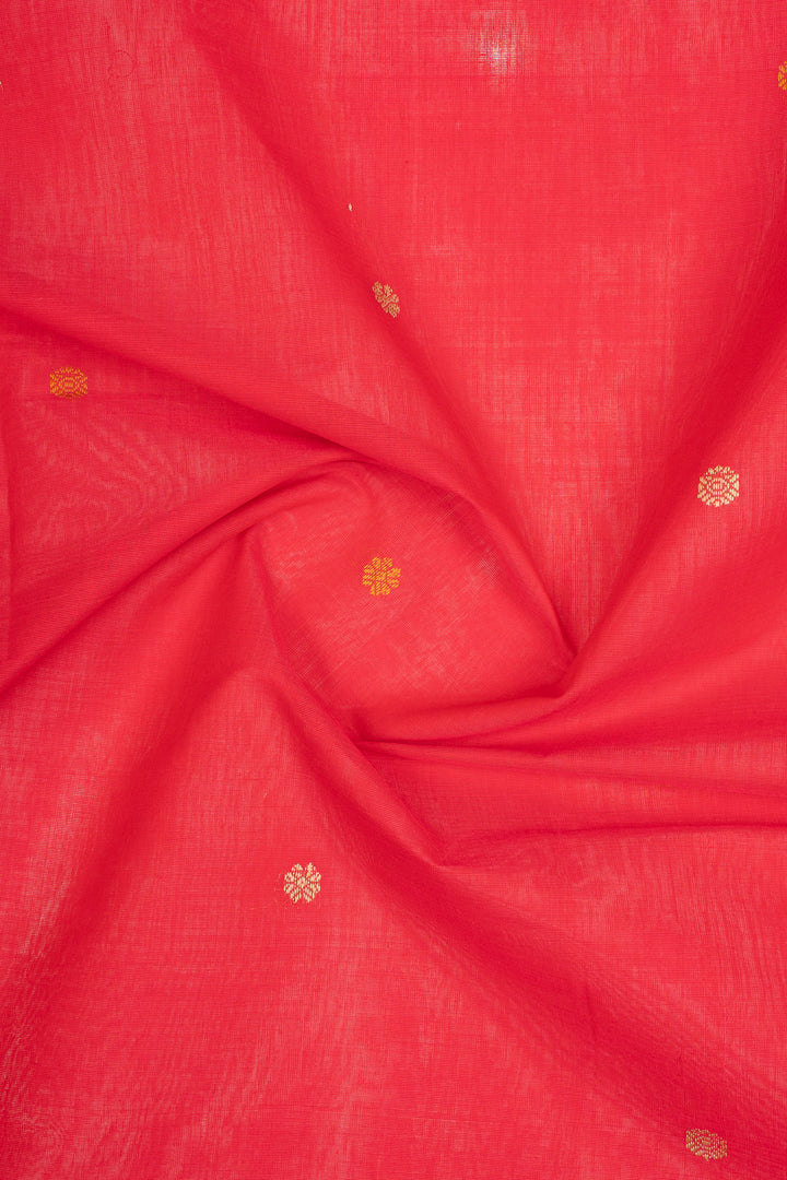Peach Traditional Pure Cotton Saree