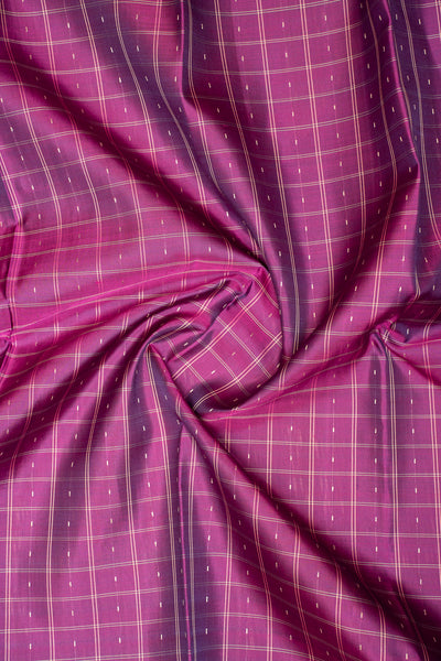 Plum Purple Muthukattam Without Zari Kanchipuram Silk Saree - Clio Silks