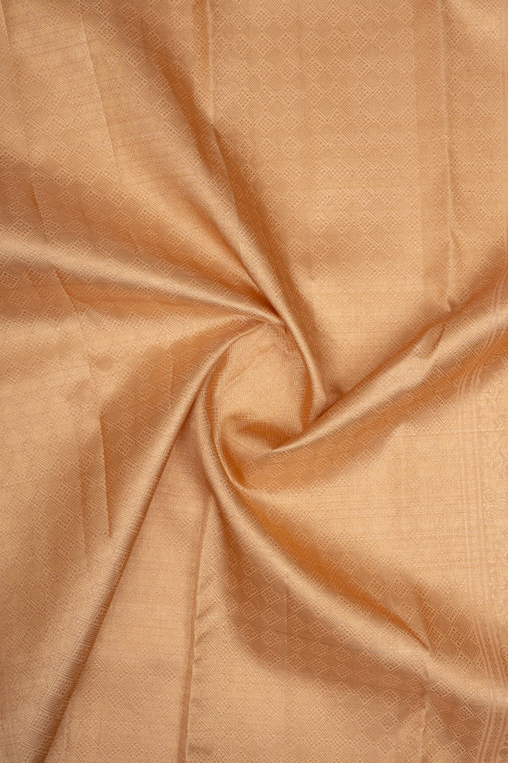 Peach Checks Pure Kanchipuram Silk Saree
