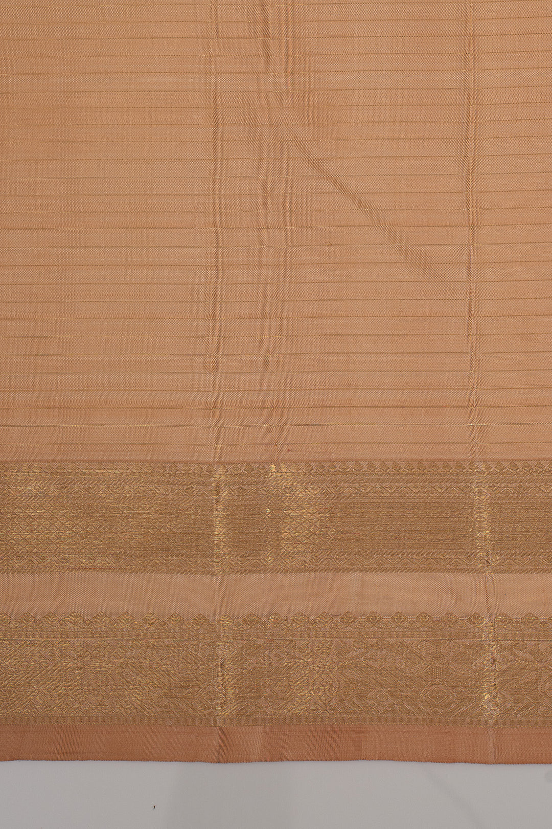 Peach Checks Pure Kanchipuram Silk Saree