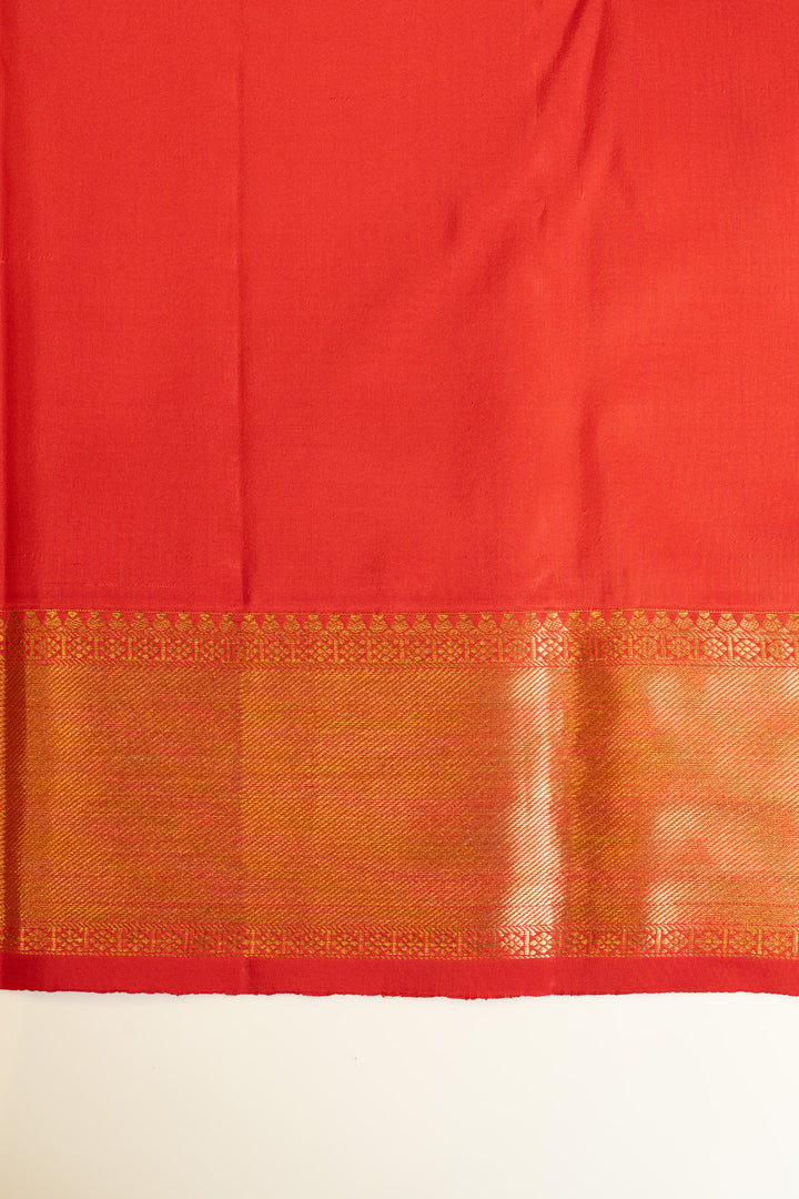 Red zari brocade pure Kanchipuram silk saree