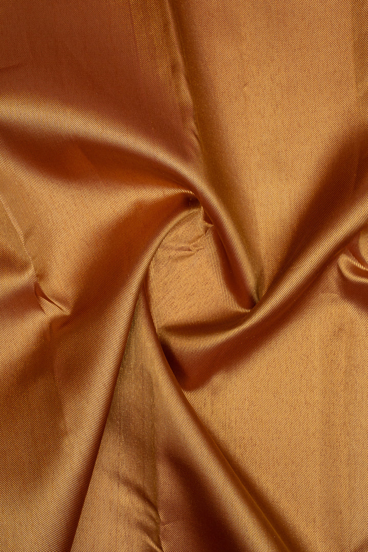 Apricot Peach Temple Brocade Pure Kanchipuram Silk Saree