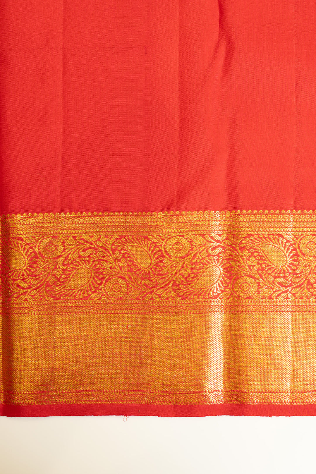 Red thilakam brocade pure Kanchipuram silk saree