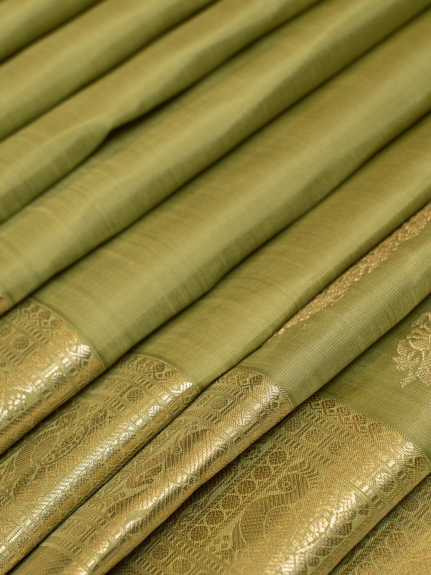 Sage Green Pastel Pure Kanchipuram Silk Saree