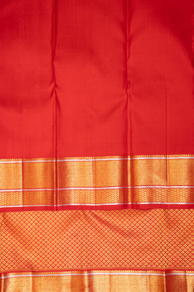 Red Brocade Pure Kanchipuram Wedding Silk Saree - Clio Silks