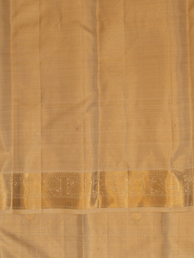 Cream vairaoosi buttis pure Kanchipuram silk saree