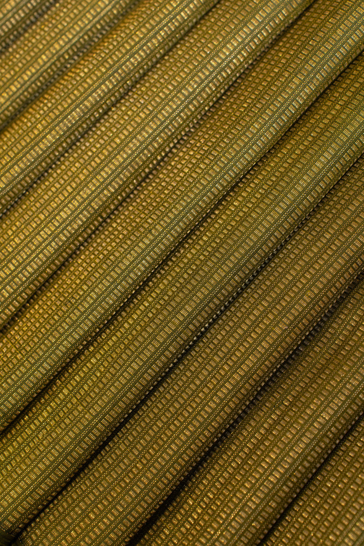 Mandhulir green borderless brocade pure Kanchipuram silk saree