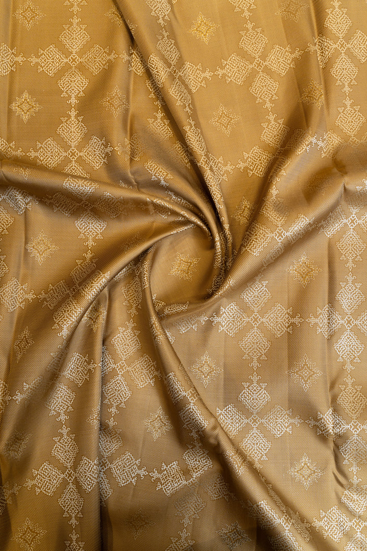 Sand beige kasuti pure Kanchipuram silk saree