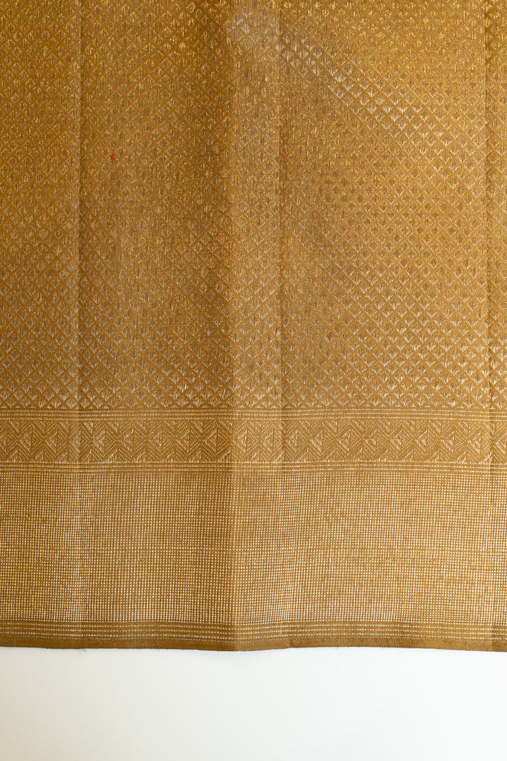 Sand beige kasuti pure Kanchipuram silk saree