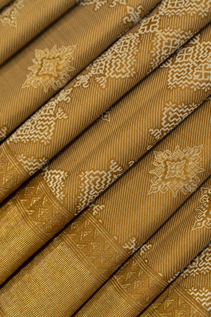 Sand beige kasuti pure Kanchipuram silk saree