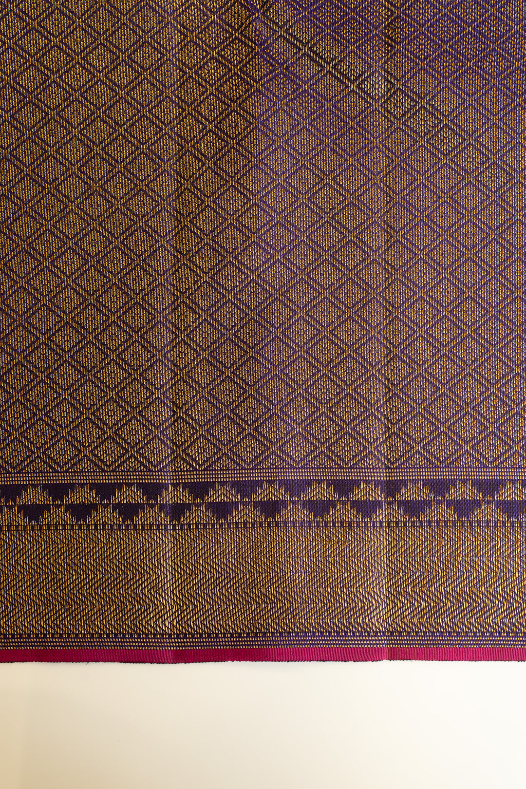 Twilight lavender floral brocade pure Kanchipuram silk saree