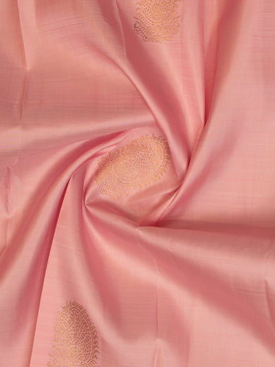 Flamingo Pink Pastel Pure Kanchipuram Silk Saree