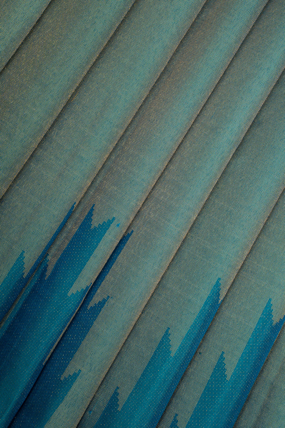 Peacock Blue Temple Brocade Pure Kanchipuram Silk Saree