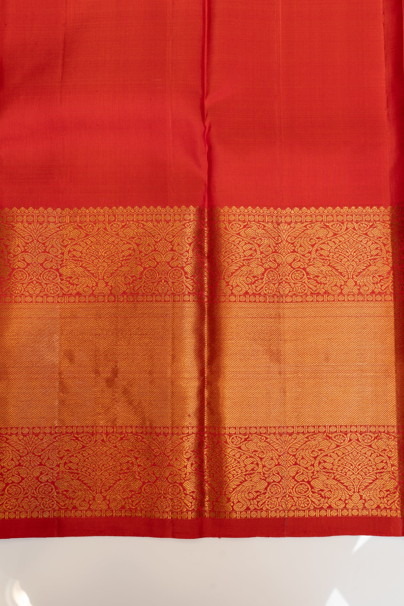 Red traditional pure Kanchipuram silk saree