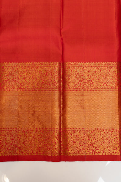 Red traditional pure Kanchipuram silk saree