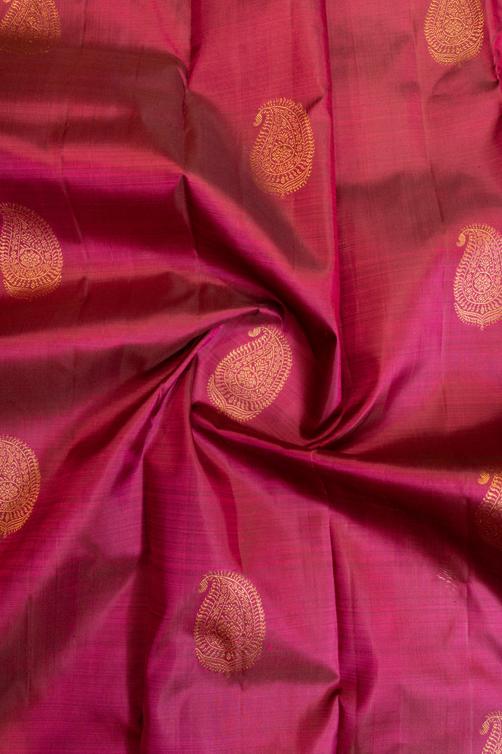Magenta purple traditional pure Kanchipuram silk saree