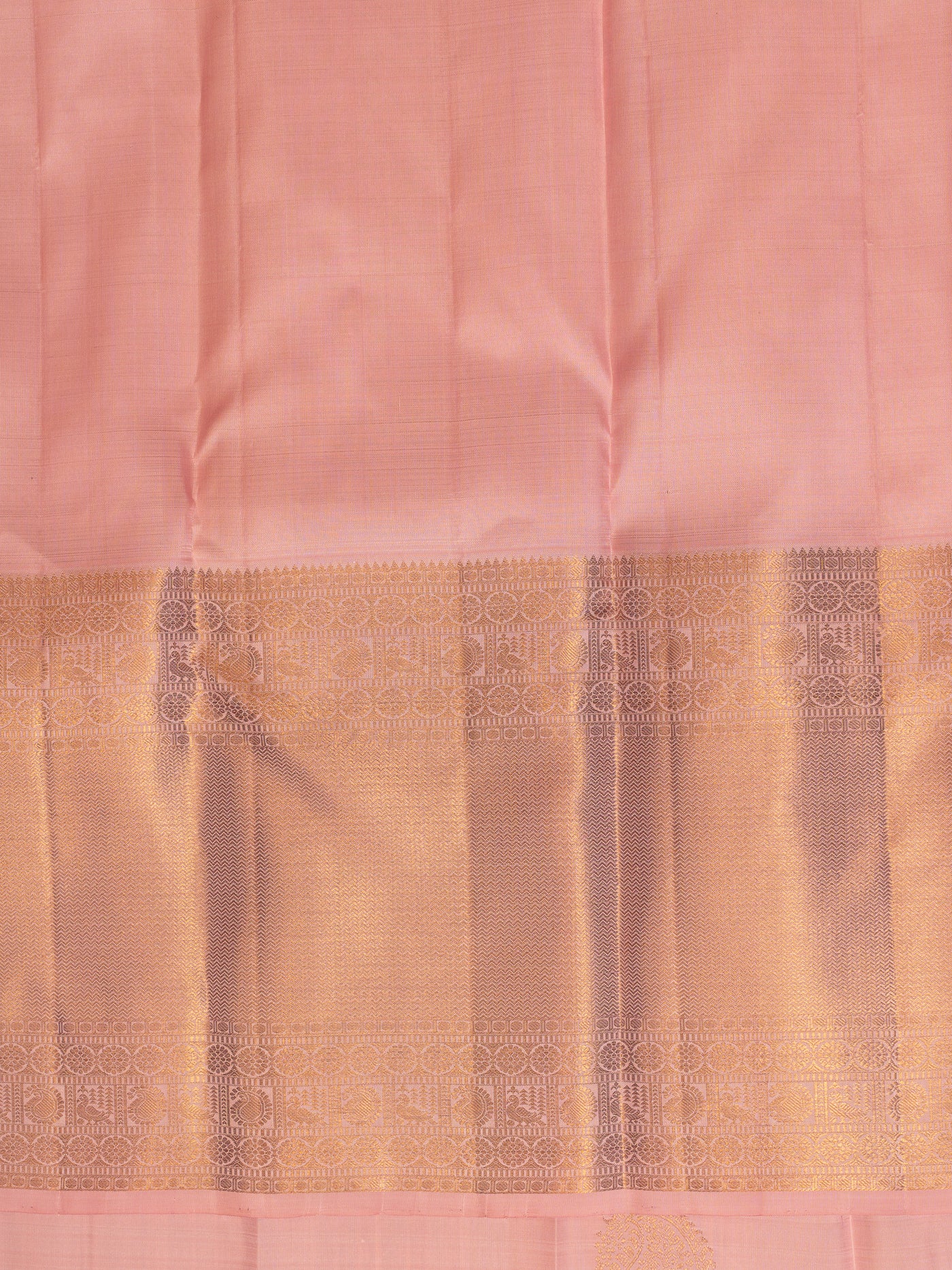 Flamingo Pink Pastel Pure Kanchipuram Silk Saree