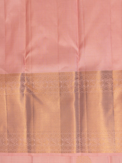 Flamingo Pink Pastel Pure Kanchipuram Silk Saree