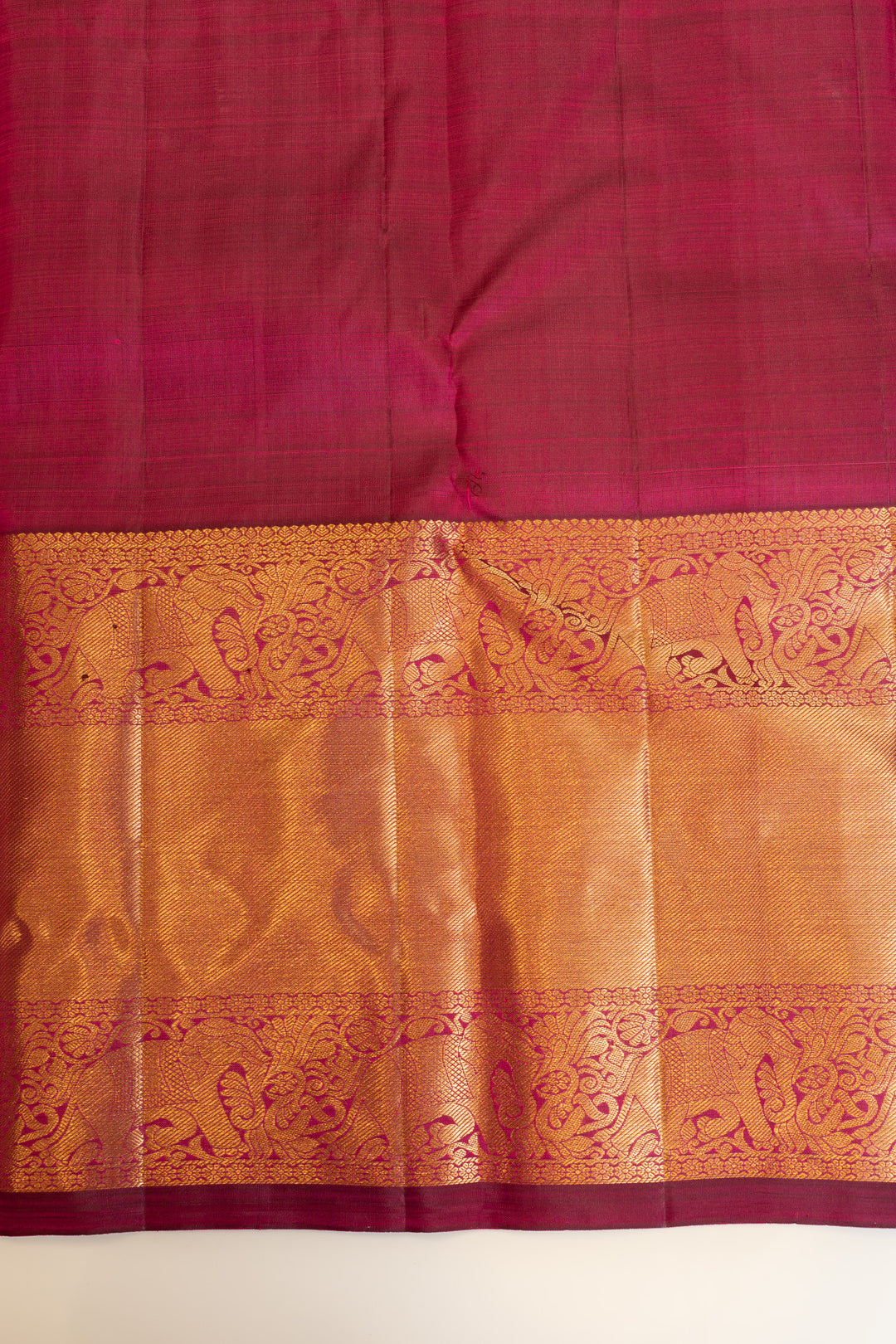 Magenta purple traditional pure Kanchipuram silk saree