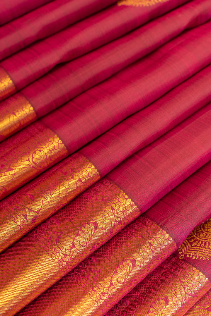 Magenta purple traditional pure Kanchipuram silk saree