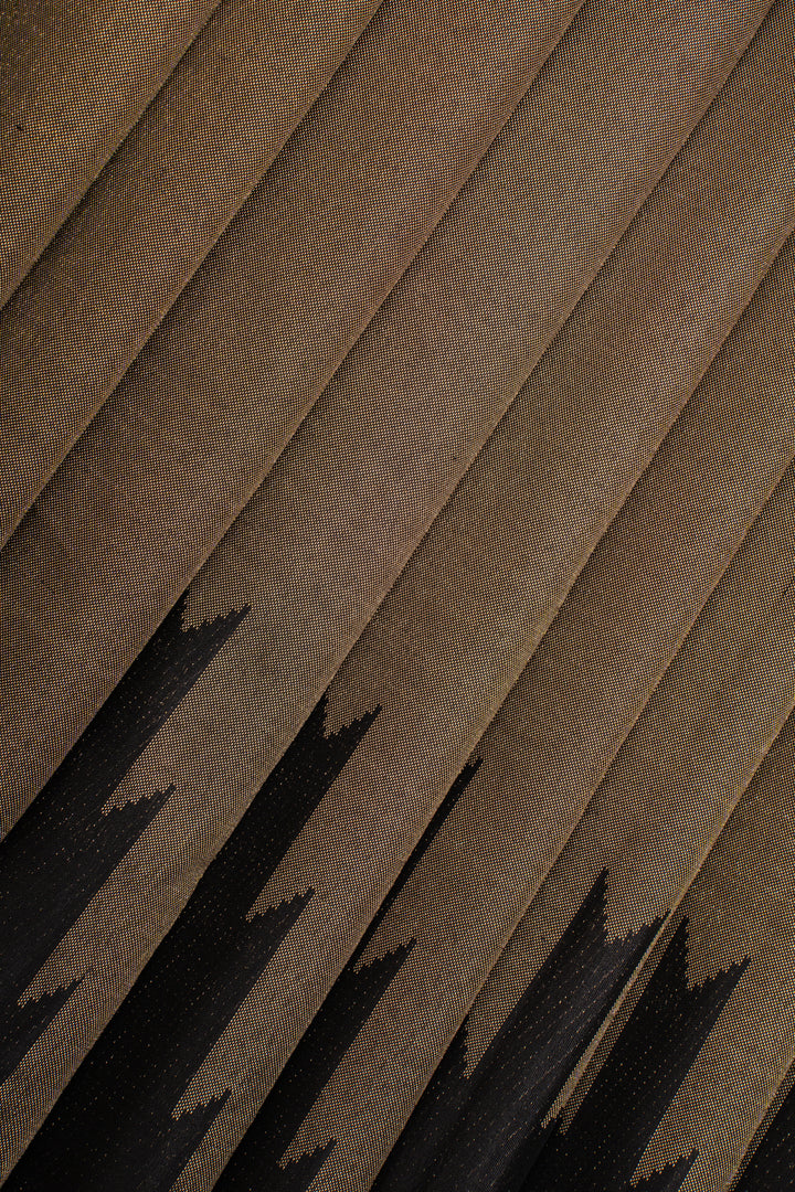 Gold and Black Temple Brocade Pure Kanchipuram Silk Saree