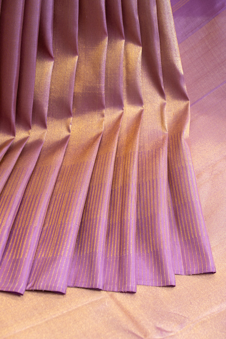 Periwinkle purple 8 Kol pure Kanchipuram silk saree