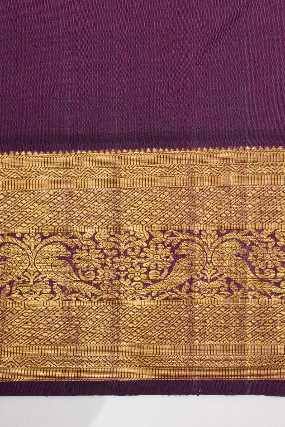 Mustard and Purple Zari Checks Classic Pure Kanchipuram Silk Saree