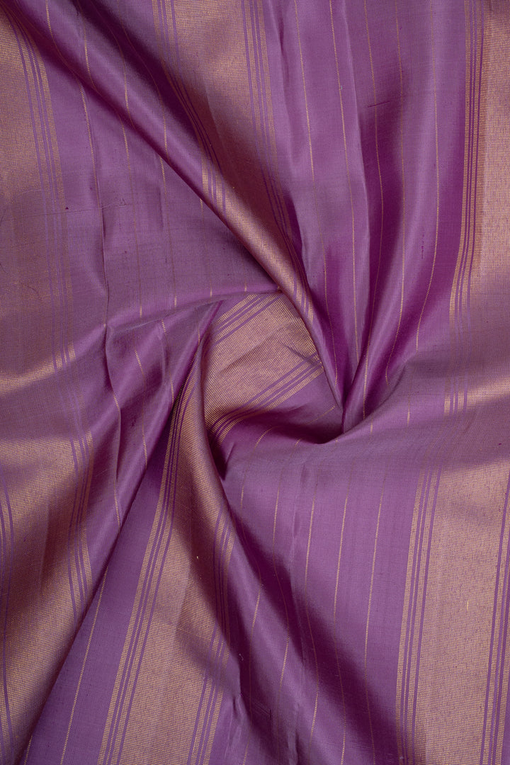 Yellow and Purple Traditional Pure Kanchipuram Silk Saree