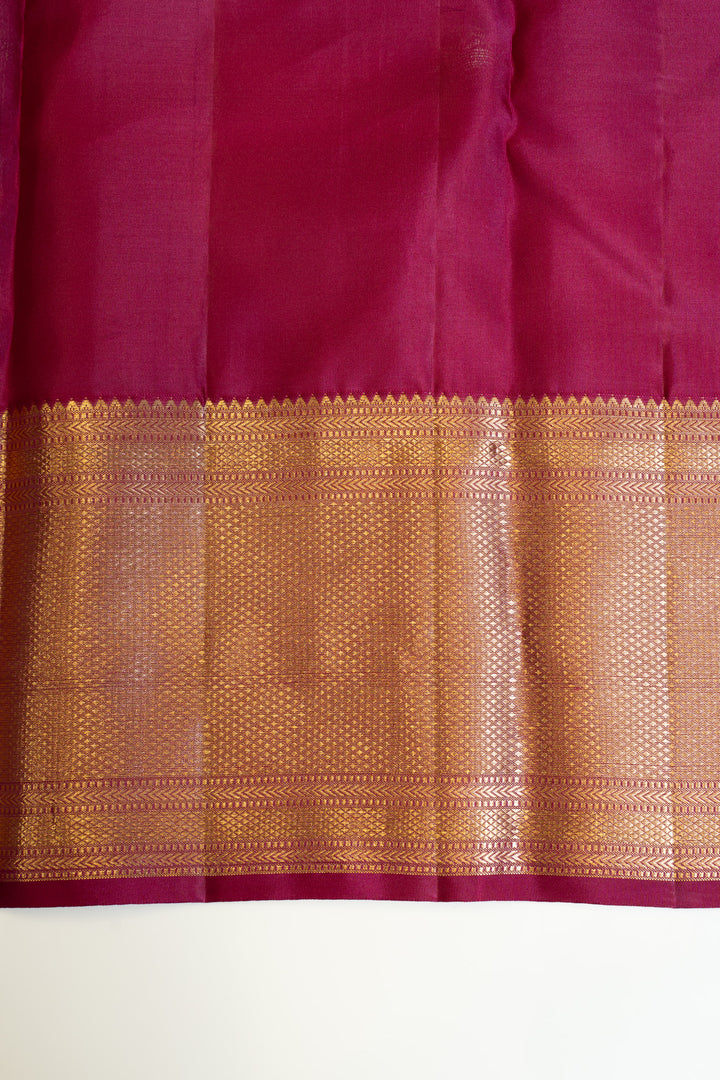 Boysenberry purple brocade pure Kanchipuram silk saree