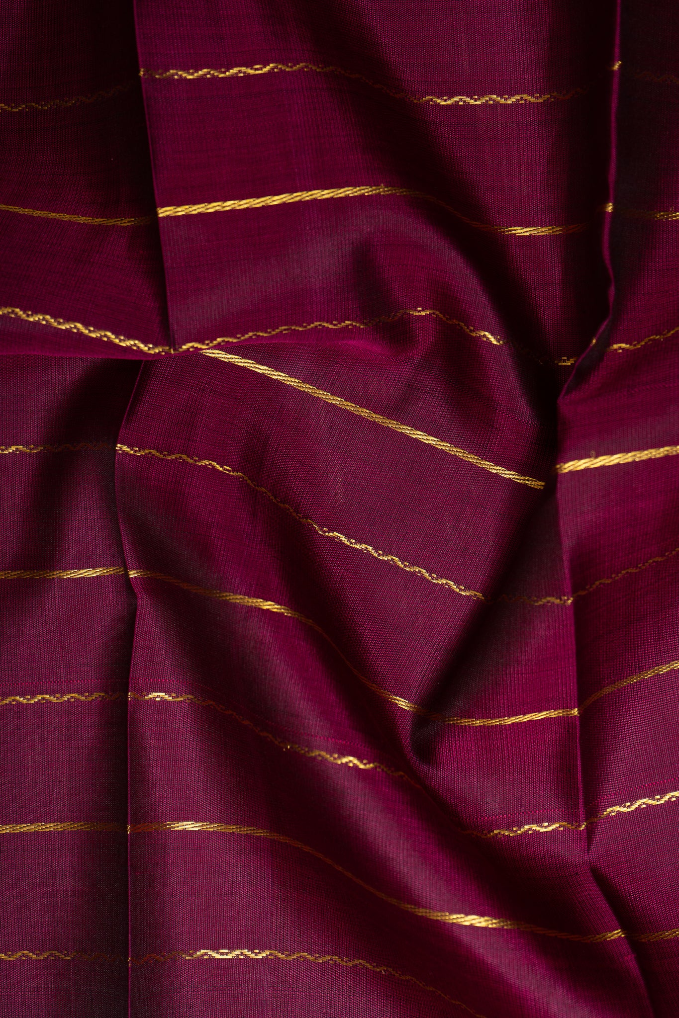Magenta Stripes Pure Kanchipuram Silk Saree - Clio Silks